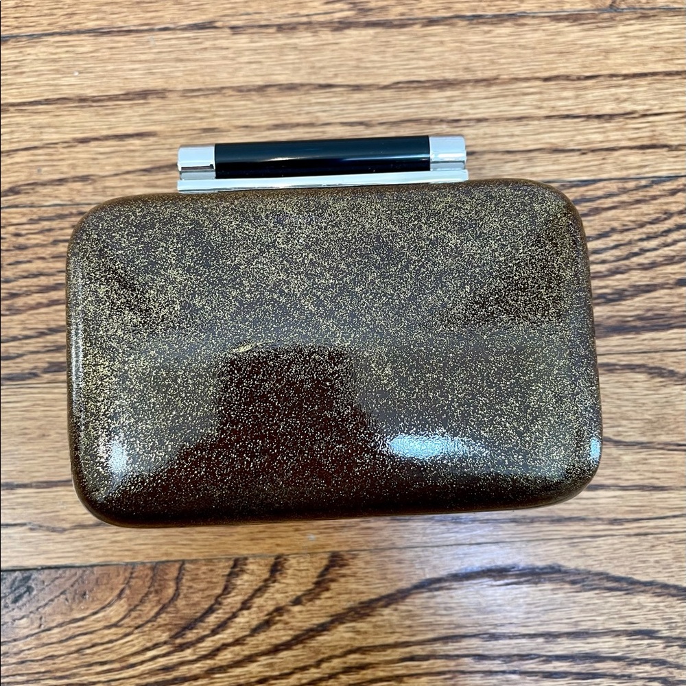 Diane Von Furstenberg Gold Metallic Evening Clutch - Picture 6 of 12